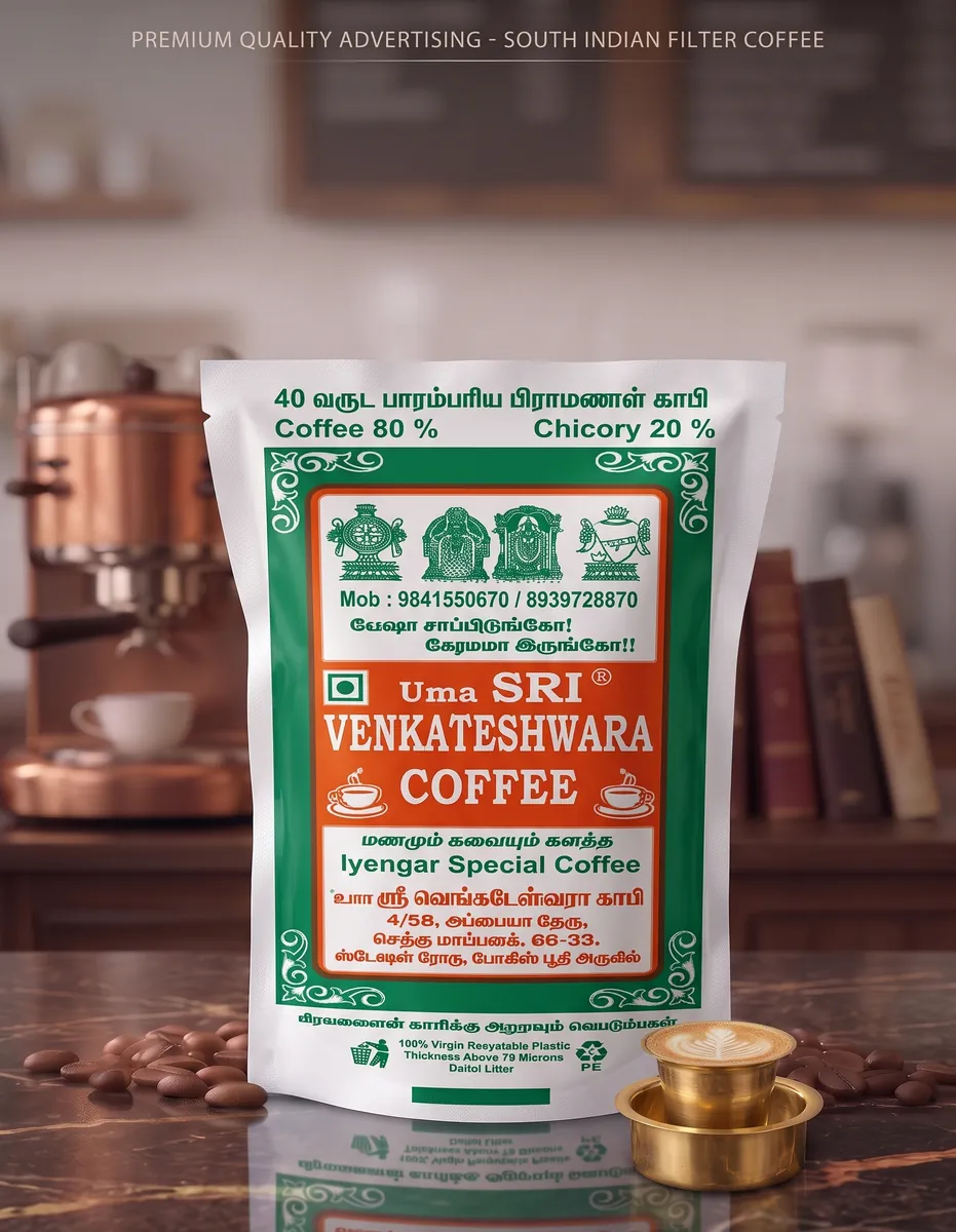 Uma Sri Venkateswara Coffee - Premium Strong Roast - Authentic South Indian Filter Coffee